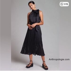 NWT Polka Dot Halter Midi Dress